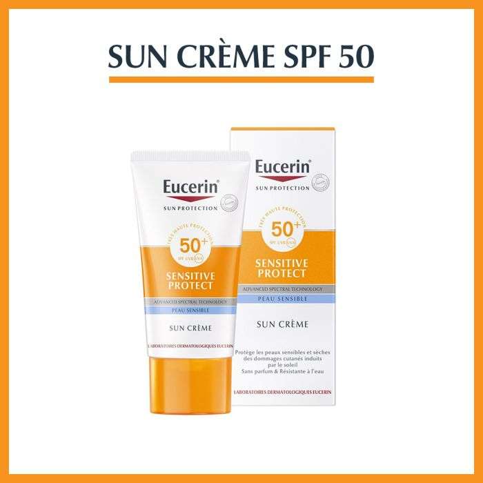 eucerin-eucerin-sun-sensitive-protect-creme-spf50-50-ml-cremes-solaires.jpg EUCERIN SUN SENSITIVE PROTECT CREME SPF50+ 50 ML – Image 1