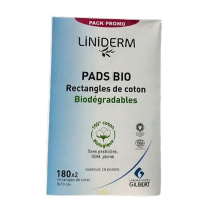gilbert-gilbert-liniderm-pads-bio-rectangles-de-coton-biodegradables-1802-accessoires-de-soins-visage.jpg GILBERT LINIDERM PADS BIO RECTANGLES DE COTON BIODEGRADABLES 180*2 – Image 1