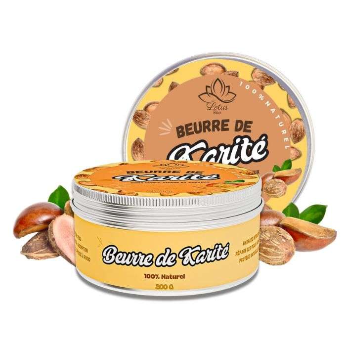 lotus-bio-beurre-de-karite-200-g.jpg LOTUS BIO BEURRE DE KARITE 200 G – Image 1