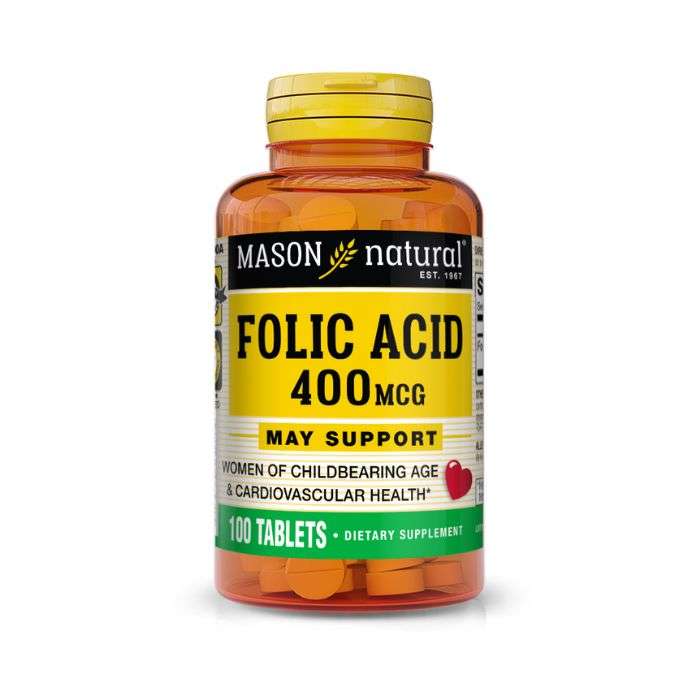 mason-natural-folic-acid-400mcg-100-tablets.jpg MASON NATURAL FOLIC ACID 400MCG 100 TABLETS – Image 1