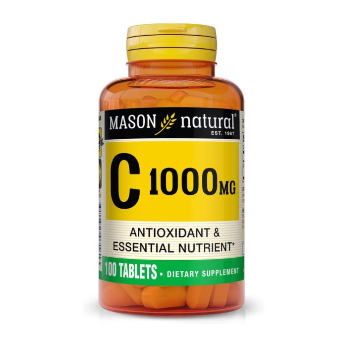 mason-natural-mason-natural-vitamine-c-1000-mg-antioxidant-et-nutriments-essentiels-100-comprimes-vitamines-et-formes.jpg MASON NATURAL VITAMINE C 1000 MG ANTIOXIDANT ET NUTRIMENTS ESSENTIELS 100 COMPRIMES – Image 1