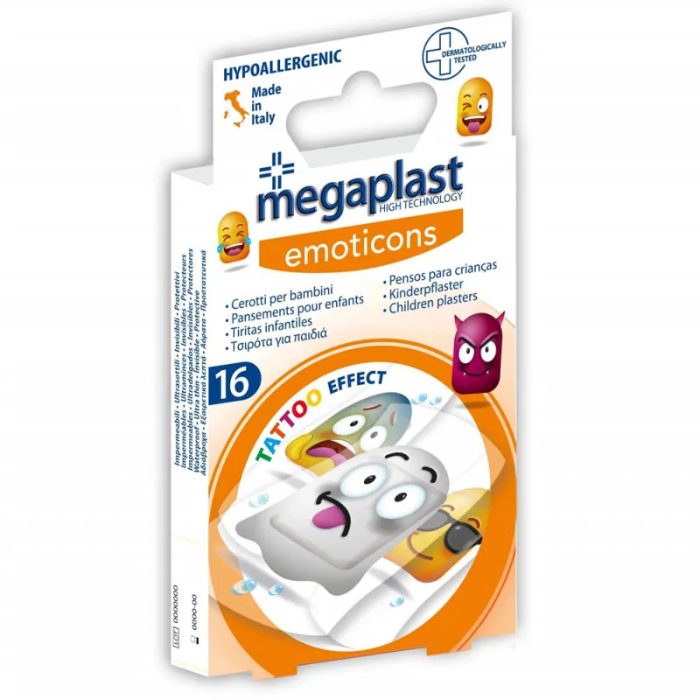megaplast-megaplast-emoticons-pansement-enfant-tatou-effect-boite-de-16-pansements-bandages-et-compresses.jpg MEGAPLAST EMOTICONS PANSEMENT ENFANT TATOU EFFECT BOITE DE 16 – Image 1