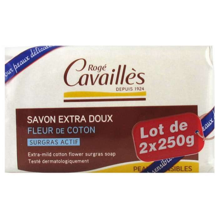 roge-cavailles-savon-extra-doux-fleur-de-coton-lot-de-2-x-250-g.jpg ROGE CAVAILLES SAVON EXTRA DOUX FLEUR DE COTON LOT DE 2 x 250 G – Image 1