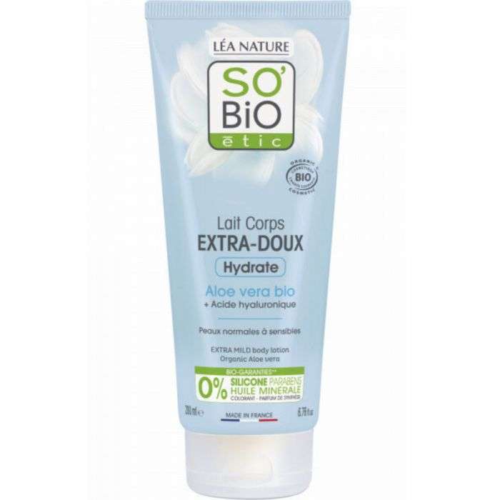 so-bio-so-bio-lait-corps-extra-doux-hydrate-aloe-vera-bio-acide-hyaluronique-200ml-hydratation-corps.jpg SO BIO LAIT CORPS EXTRA-DOUX HYDRATE ALOE VERA BIO + ACIDE HYALURONIQUE 200Ml – Image 1