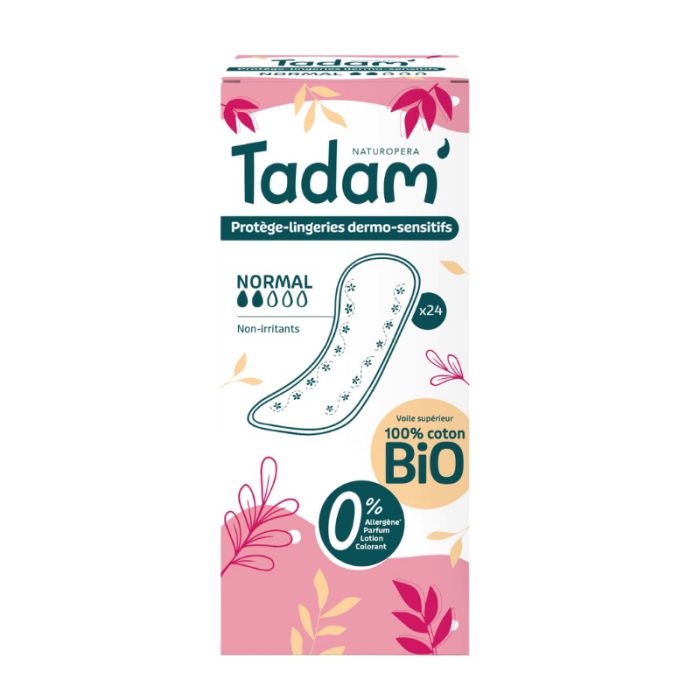 tadam-tadam-24-protege-lingerie-dermo-sensible-normal-non-irritants-coton-bio-protections-hygieniques-et-toilette-intime.jpg TADAM 24 PROTEGE LINGERIE DERMO SENSIBLE NORMAL NON IRRITANTS COTON BIO – Image 1