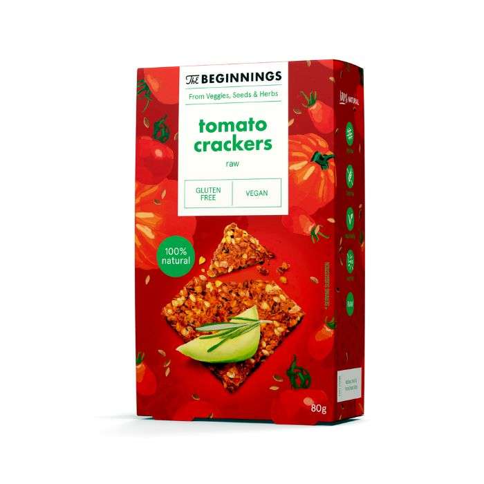 the-beginnings-tomato-crackers-80-g.jpg THE BEGINNINGS TOMATO CRACKERS 80 G – Image 1